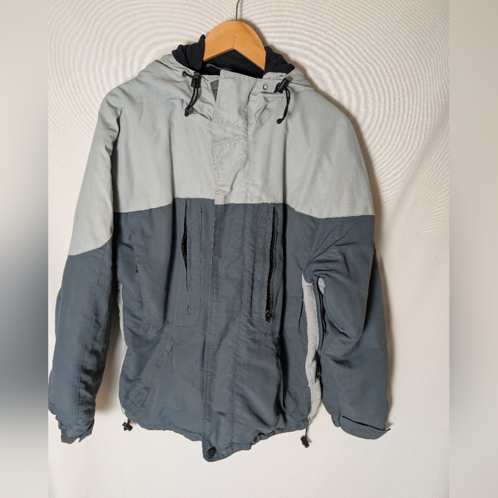 Polar Edge Men's Two-Tone Gray Hooded Ski Jacket Size Small